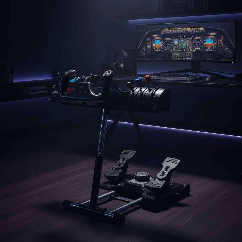S Flight Stand Compatible with G Saitek Pro Flight Yoke Support; Deluxe V2; Wheel Stand Only Flight System Not Included. Not Compatible W/Honeycomb