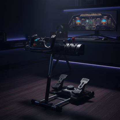 S Flight Stand Compatible with G Saitek Pro Flight Yoke Support; Deluxe V2; Wheel Stand Only Flight System Not Included. Not Compatible W/Honeycomb