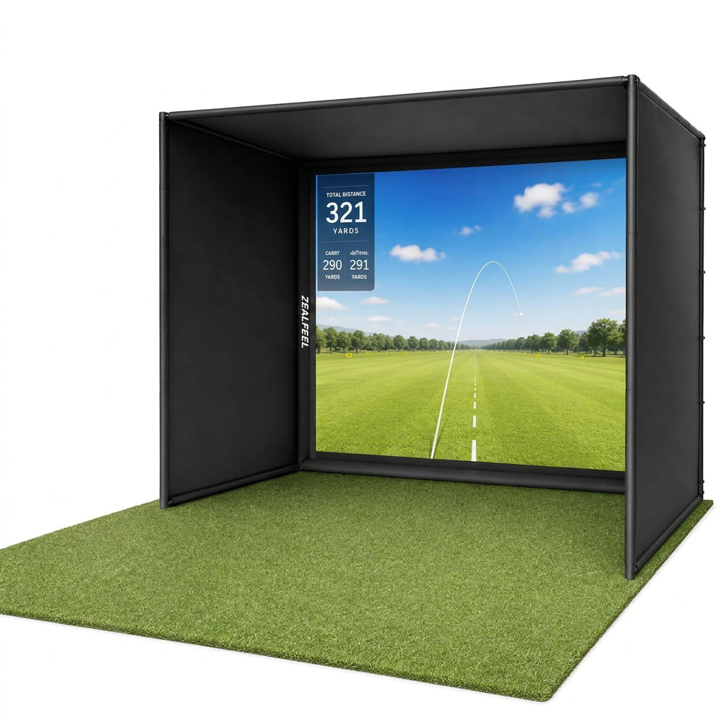 Golf Simulator Enclosure, 10 X 8 Ft/12 X 9 Ft, HD Impact Screen