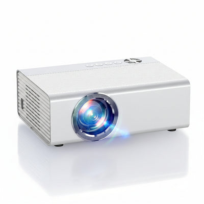Smart Projector with Wifi and Bluetooth, Proyector-4K with Official Apps, AI Auto Focus 50W Dolby Quiet,  Indoor Outdoor Projector Ceiling for Bedroom, Backyard, Camping
