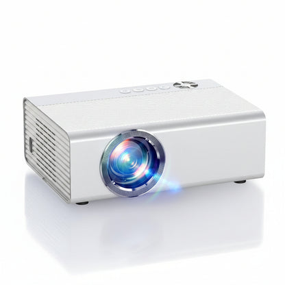 Smart Projector with Wifi and Bluetooth, Proyector-4K with Official Apps, AI Auto Focus 50W Dolby Quiet,  Indoor Outdoor Projector Ceiling for Bedroom, Backyard, Camping