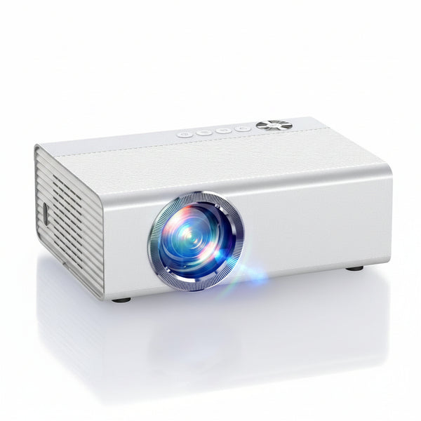 Smart Projector with Wifi and Bluetooth, Proyector-4K with Official Apps, AI Auto Focus 50W Dolby Quiet,  Indoor Outdoor Projector Ceiling for Bedroom, Backyard, Camping