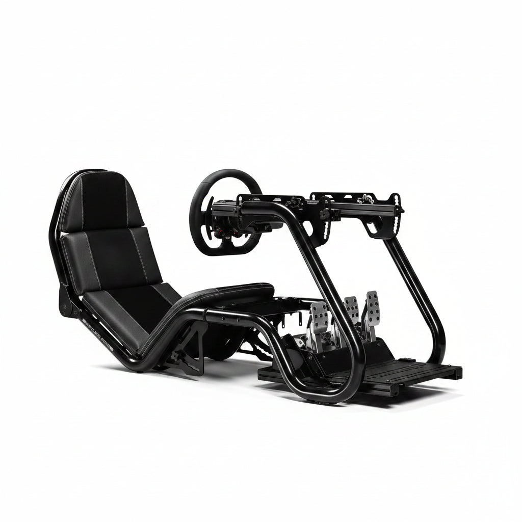 Racing Simulator Cockpit Built to Support Direct Drive Wheels, Tubular Steel Frame, 25NM Compatibility, GT/Formula