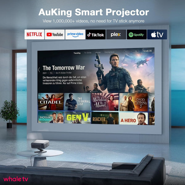 5000ANSI & 3D Dolby Audio 4K Projector with Wifi and Bluetooth, Auto Focus