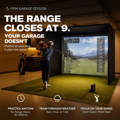 Golf Simulator Enclosure, 10 X 8 Ft/12 X 9 Ft, HD Impact Screen