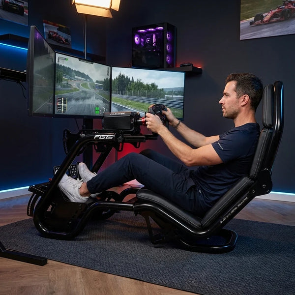 Racing Simulator Cockpit Built to Support Direct Drive Wheels, Tubular Steel Frame, 25NM Compatibility, GT/Formula